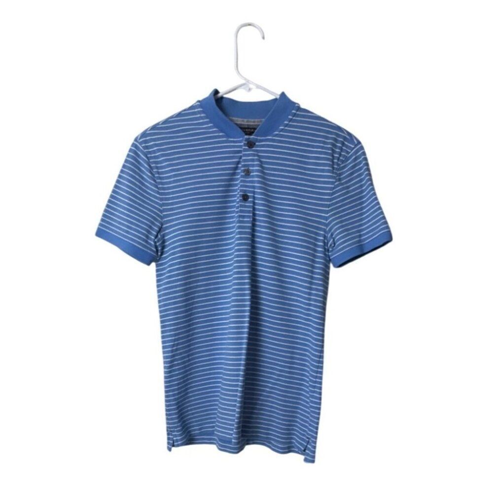 Banana Republic Blue & White Striped Mens Polo Shirt Slim Fit XS